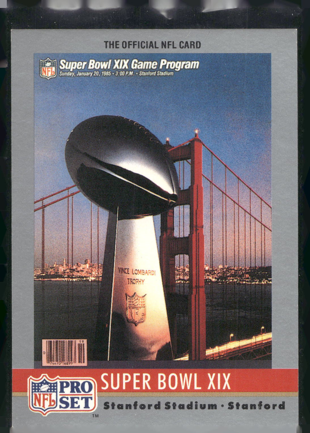 1990 Pro Set #19 Super Bowl XIX SBXIX Super Bowl Collectibles