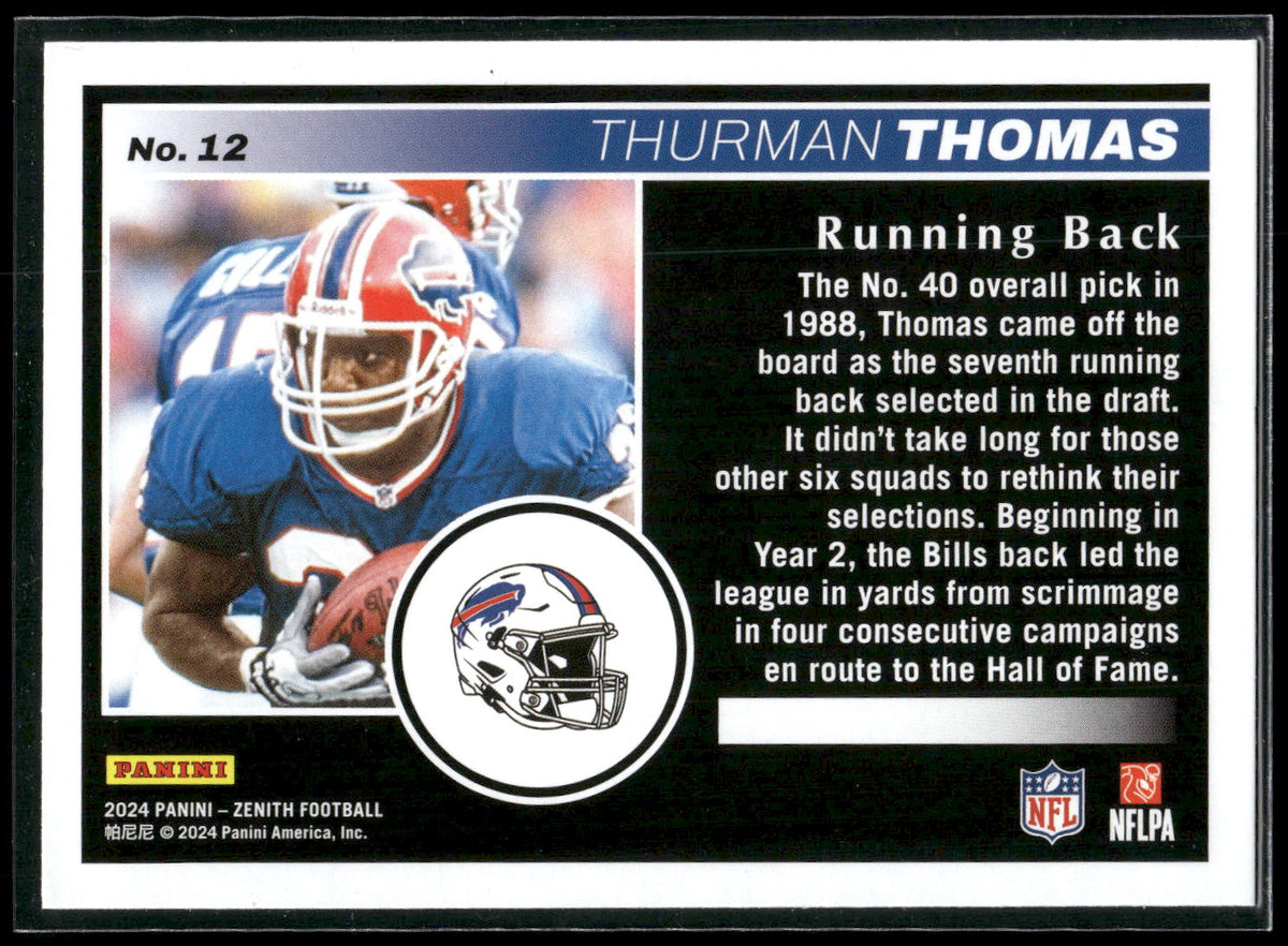 2024 Panini Zenith #12 Thurman Thomas Retail