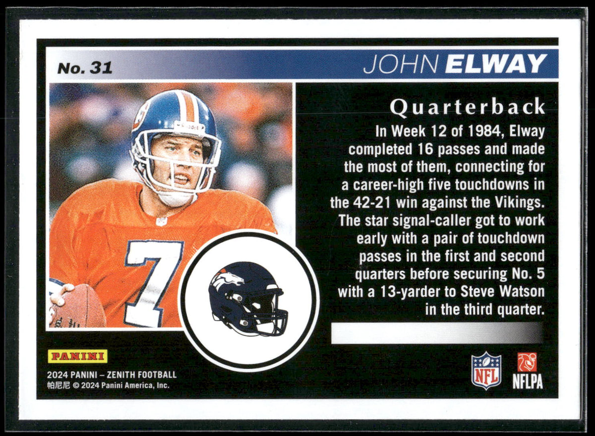 2024 Panini Zenith #31 John Elway Retail