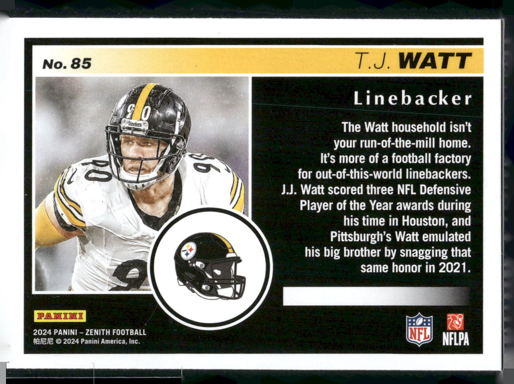 2024 Panini Zenith #85 T.J. Watt Retail