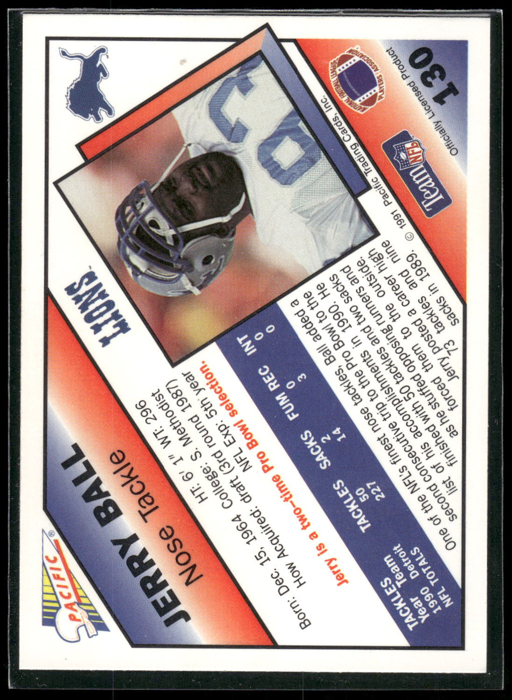 1991 Pacific #130 Jerry Ball