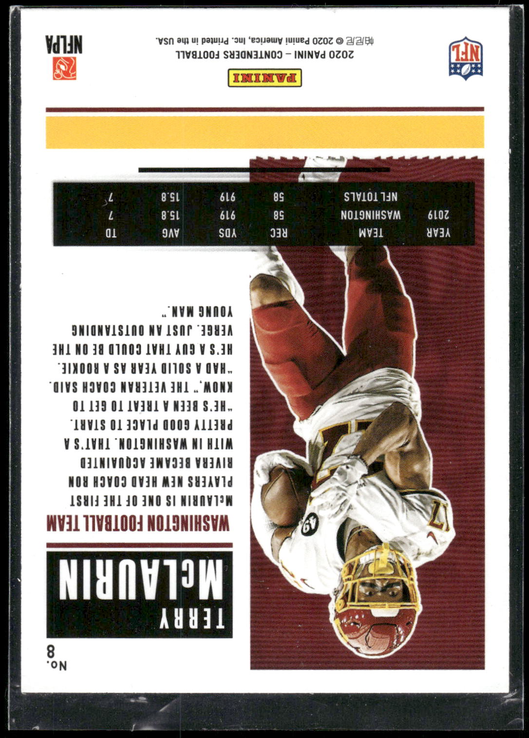 2020 Panini Contenders #8 Terry McLaurin