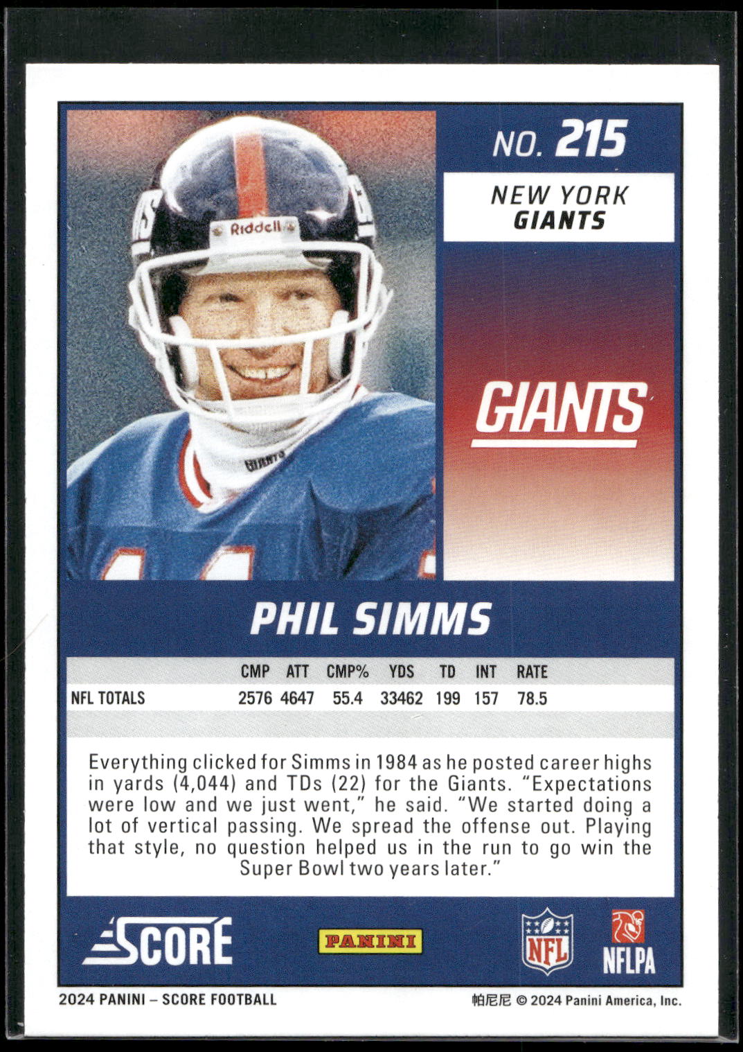 2024 Score #215 Phil Simms