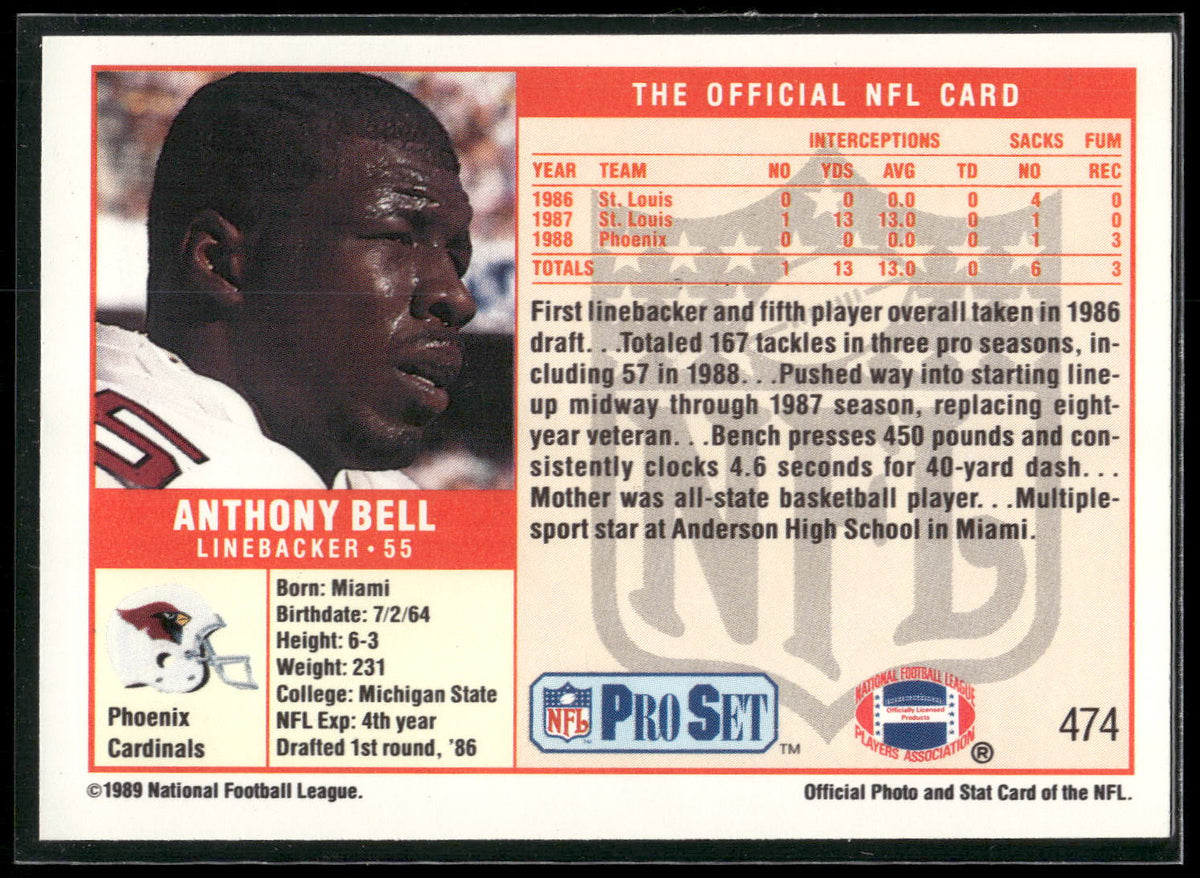 1989 Pro Set #474 Anthony Bell