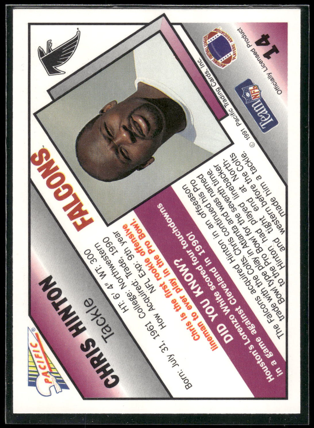 1991 Pacific #14 Chris Hinton