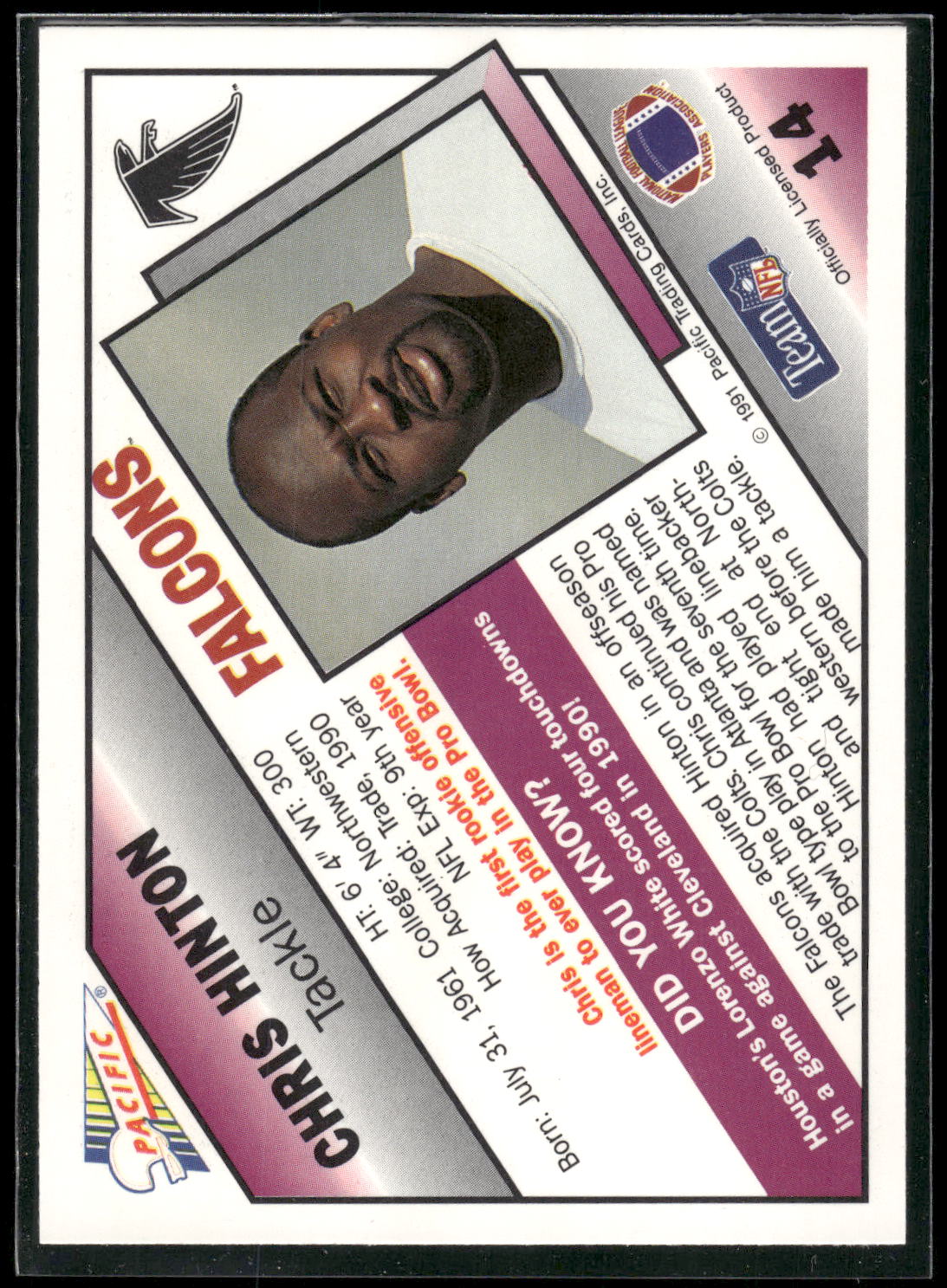 1991 Pacific #14 Chris Hinton