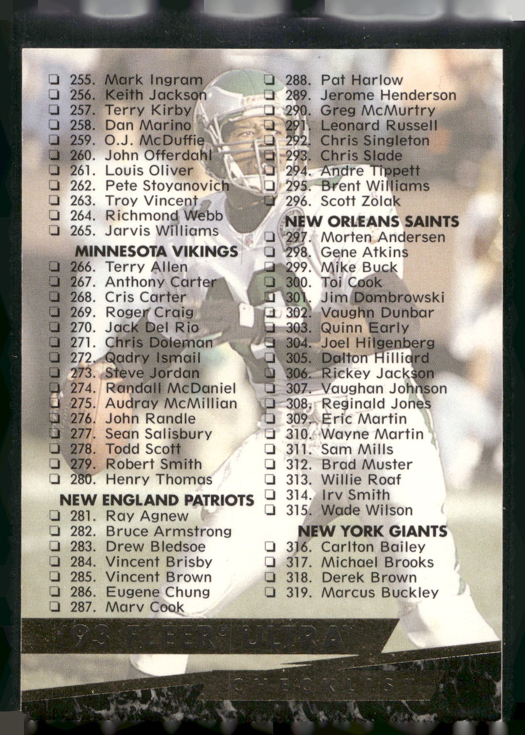 1994 Collector's Edge #NNO Checklist
