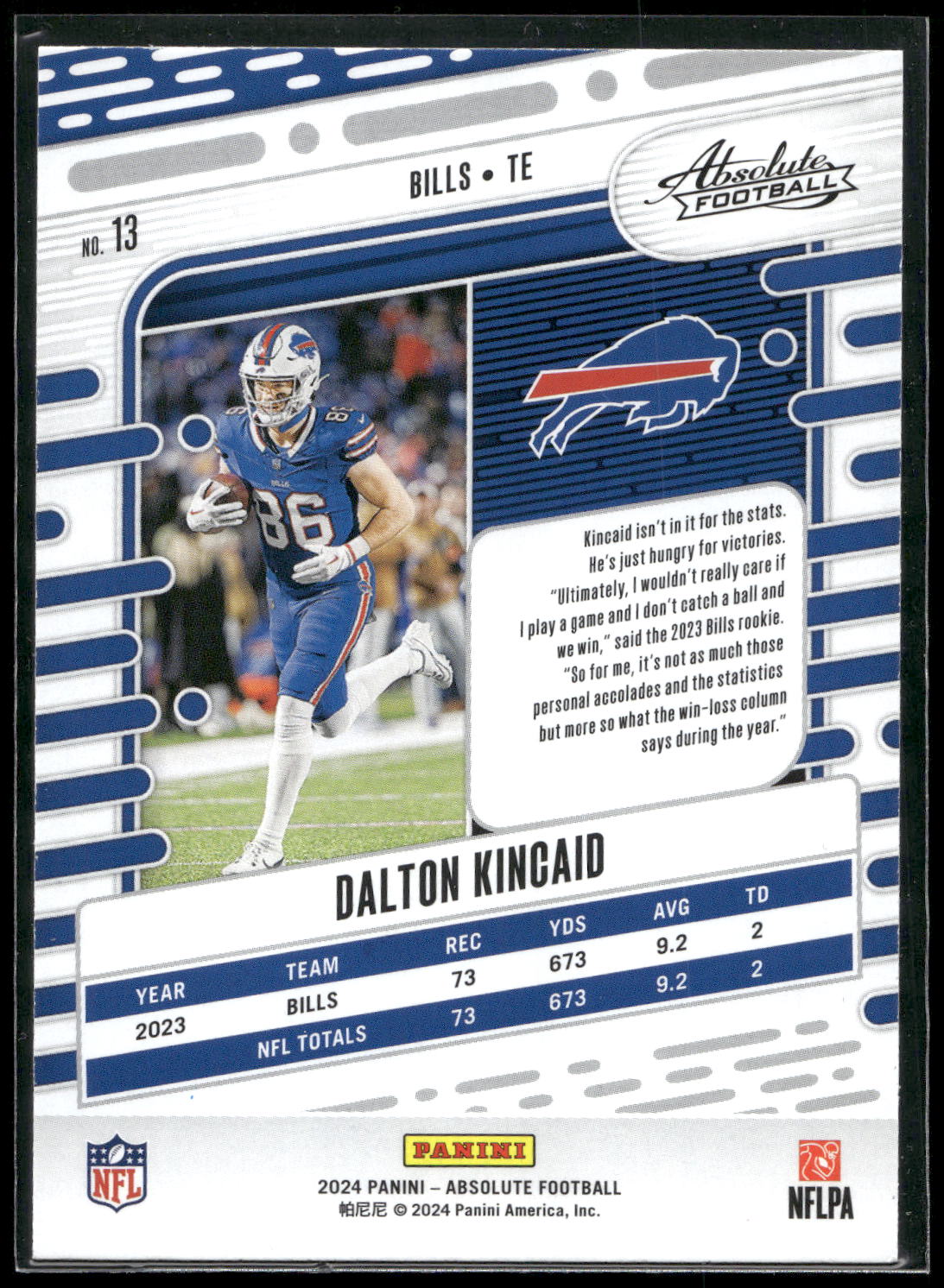 2024 Panini Absolute #13 Dalton Kincaid