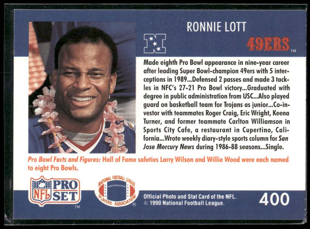 1990 Pro Set #400 Ronnie Lott