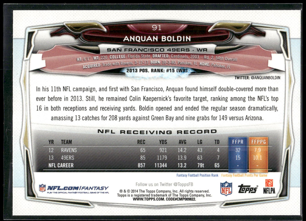 2014 Topps #91 Anquan Boldin