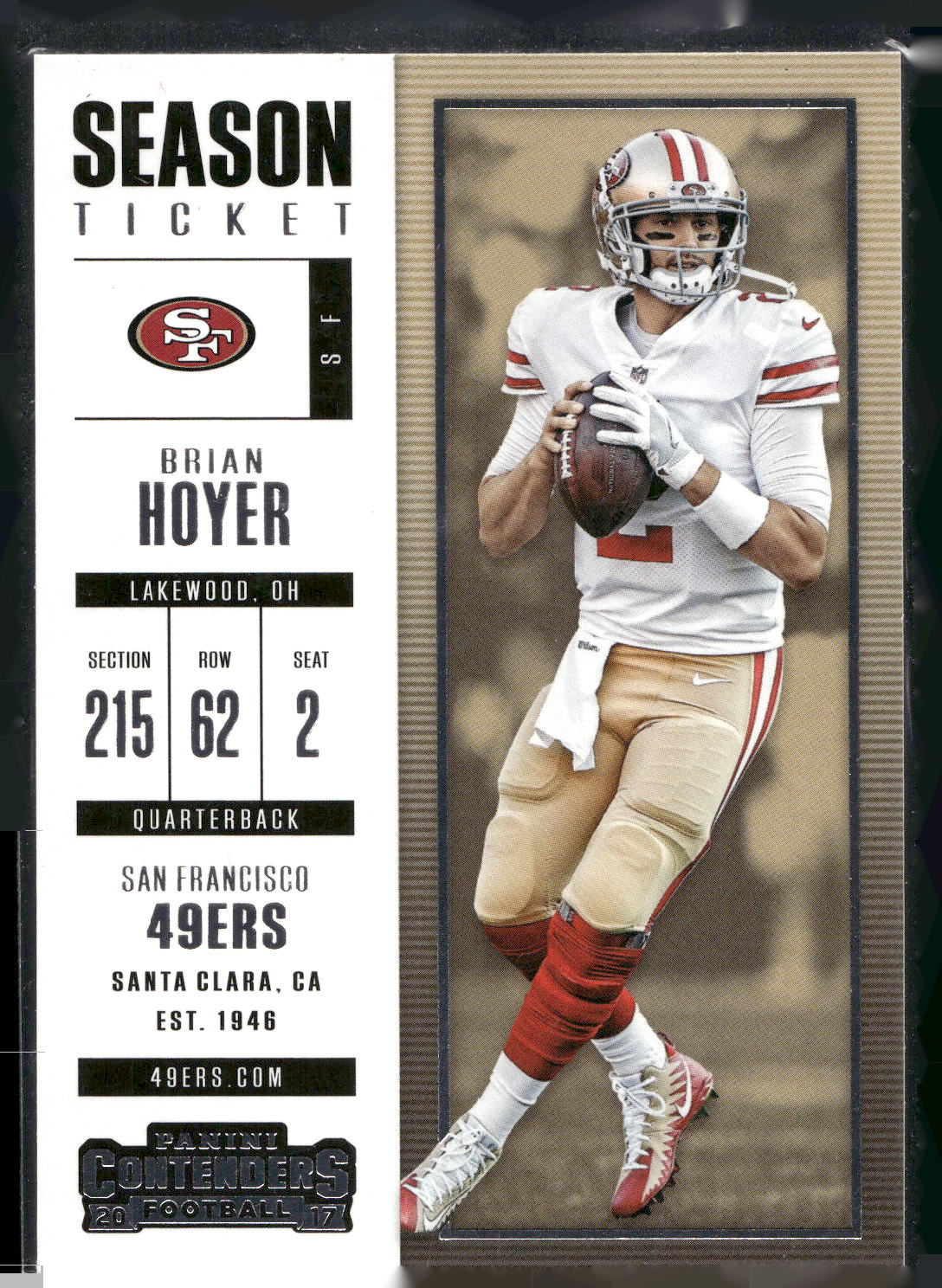 2017 Panini Contenders #55 Brian Hoyer