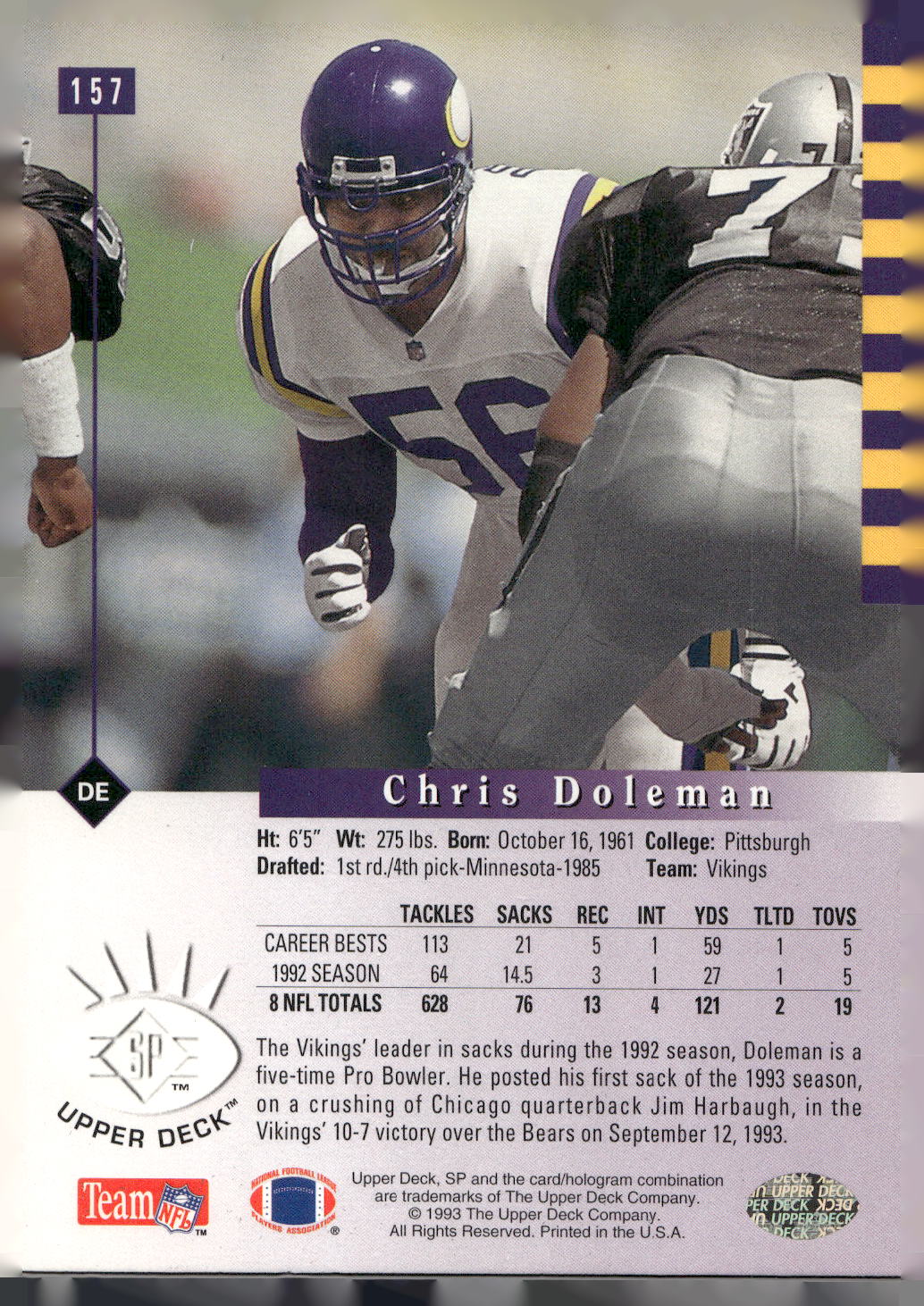 1993 SP #157 Chris Doleman