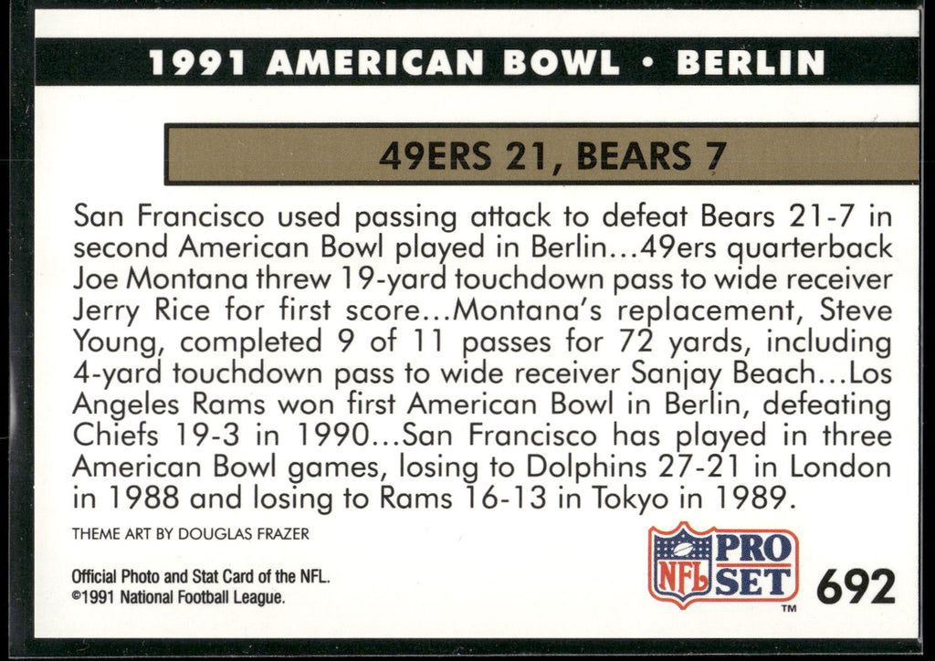 1991 Pro Set #692 1991 American Bowl * Berlin NEWS