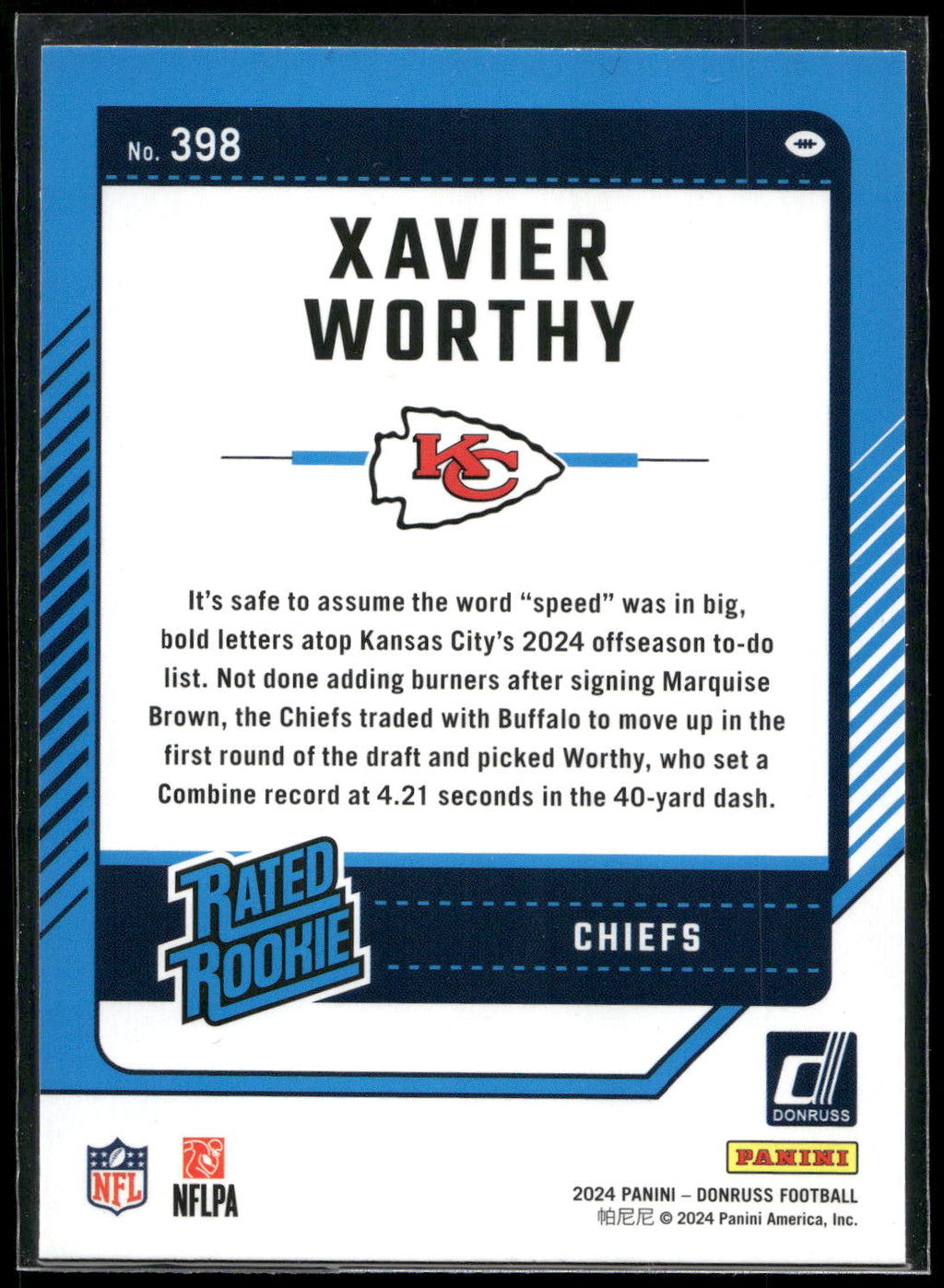 2024 Donruss #398 Xavier Worthy
