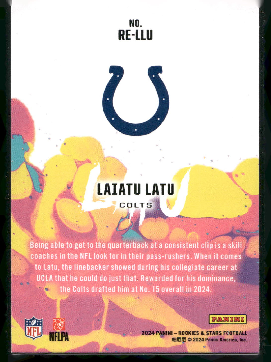2024 Panini Rookies & Stars #RE-LLU Laiatu Latu Rookie Exclusive