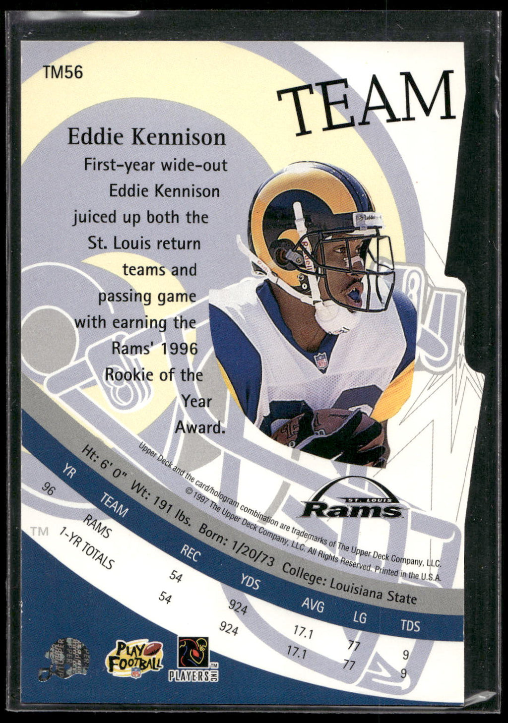 1997 Upper Deck #TM56 Eddie Kennison Team Mates