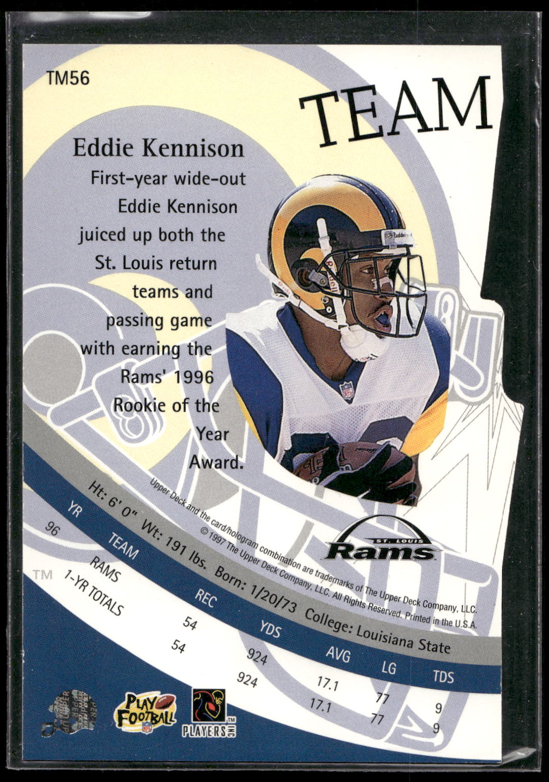 1997 Upper Deck #TM56 Eddie Kennison Team Mates