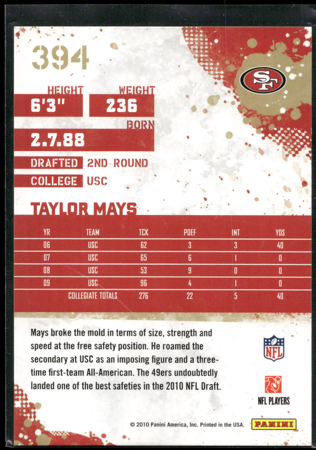 2010 Score #394 Taylor Mays