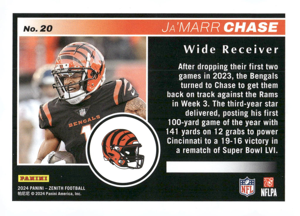 2024 Panini Zenith #20 Ja'Marr Chase Retail