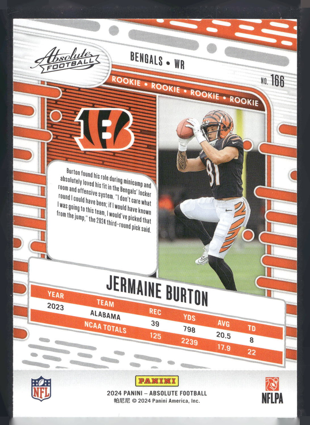 2024 Panini Absolute #166 Jermaine Burton Retail