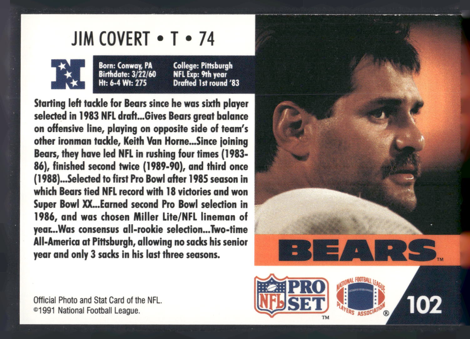 1991 Pro Set #102 Jim Covert