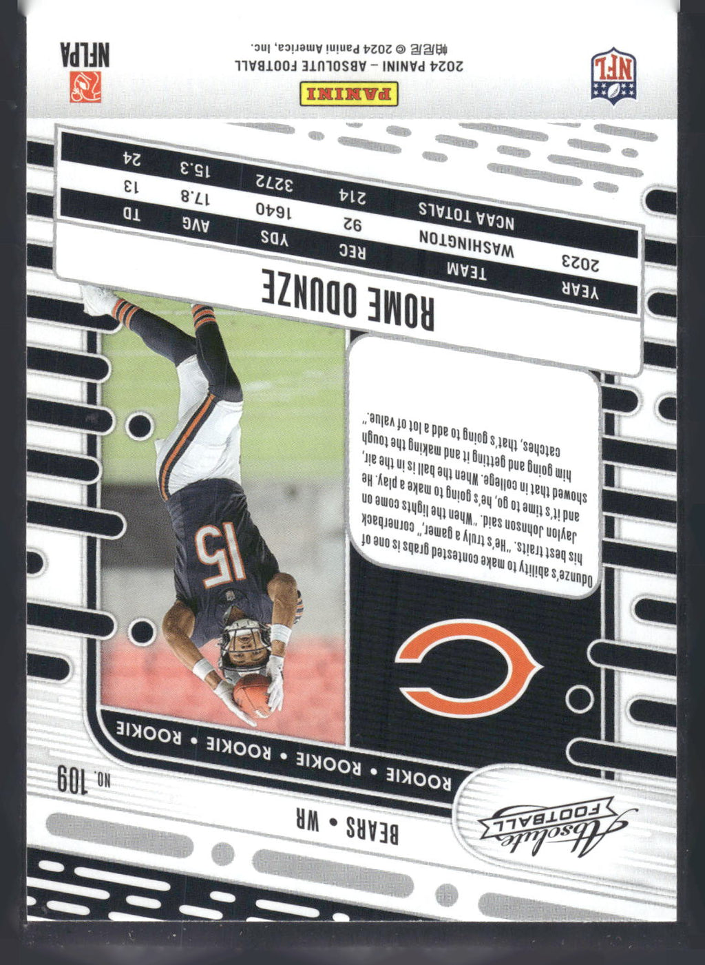 2024 Panini Absolute #109 Rome Odunze Retail
