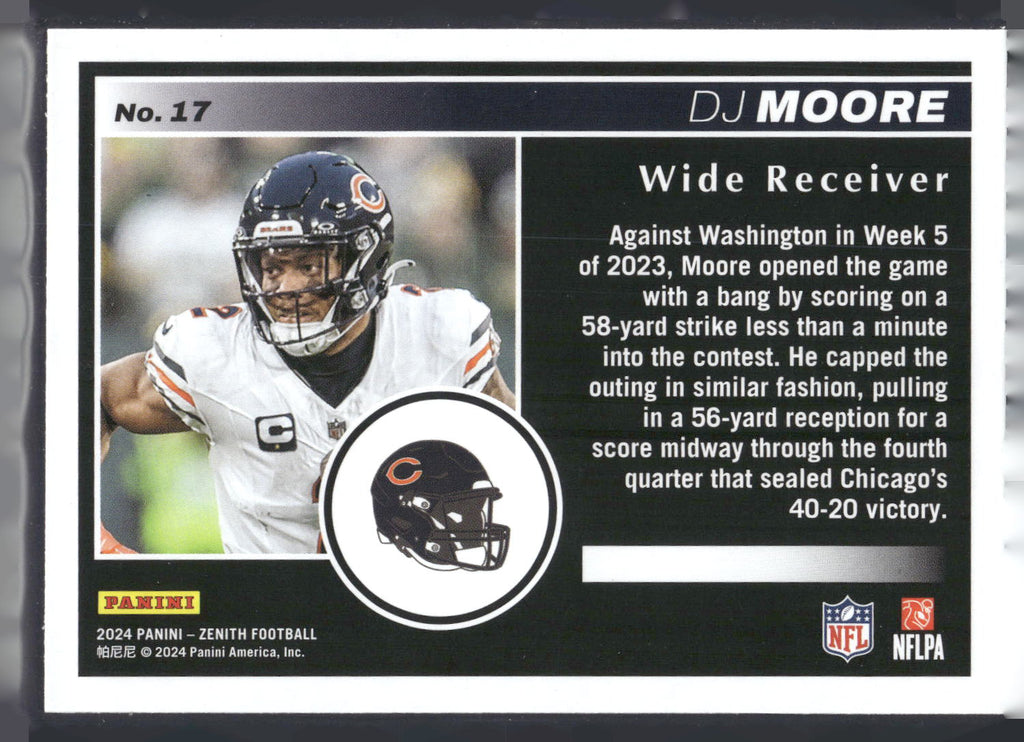 2024 Panini Zenith #17 DJ Moore Retail