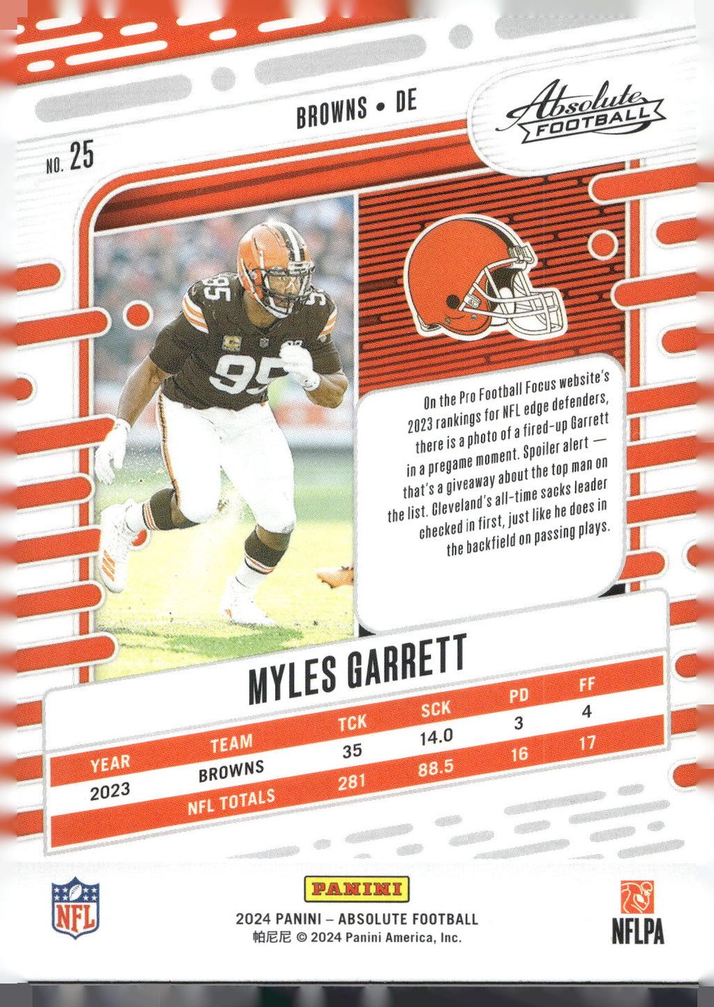 2024 Panini Absolute #25 Myles Garrett
