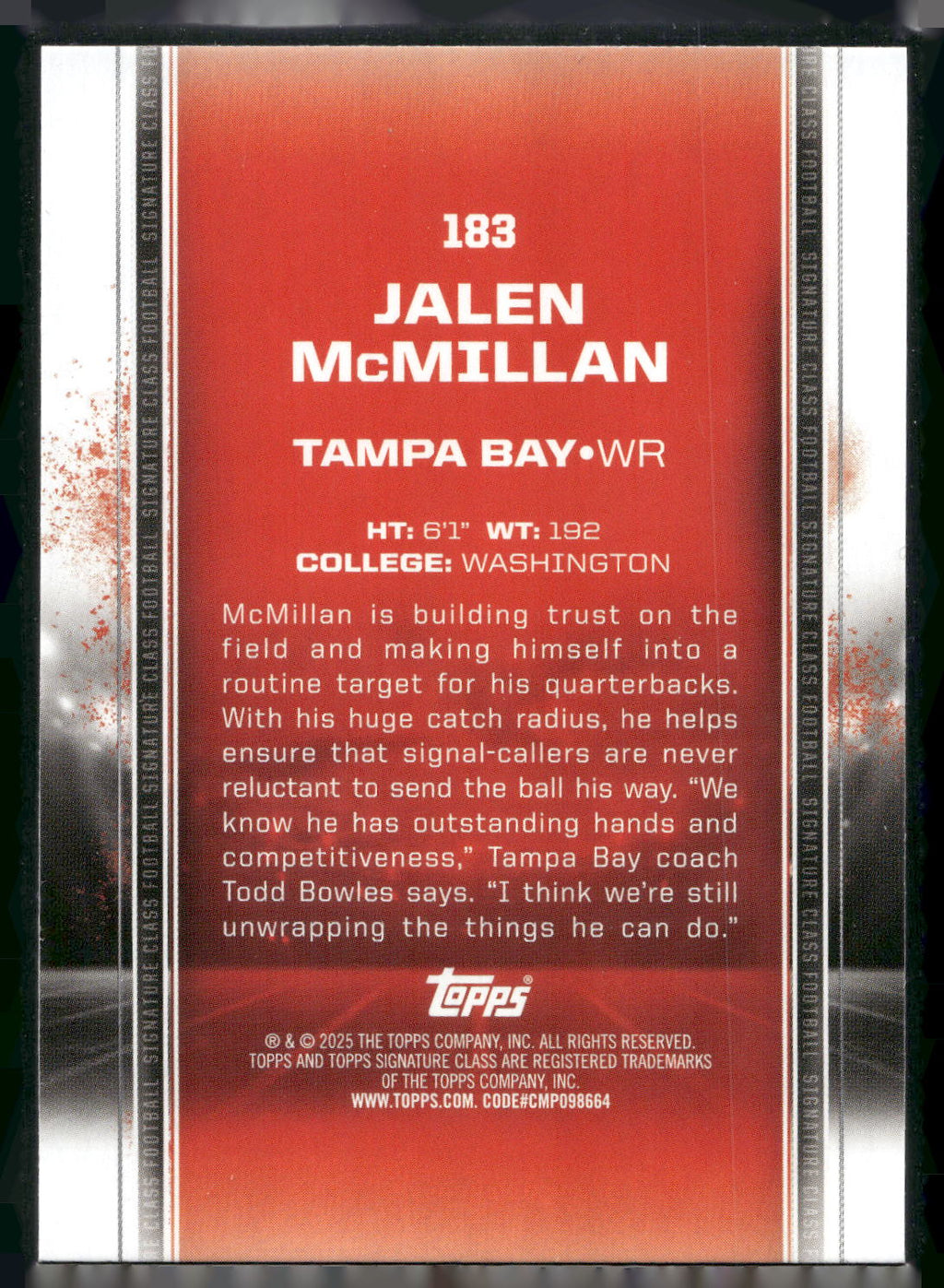 2024 Topps Signature Class #183 Jalen McMillan
