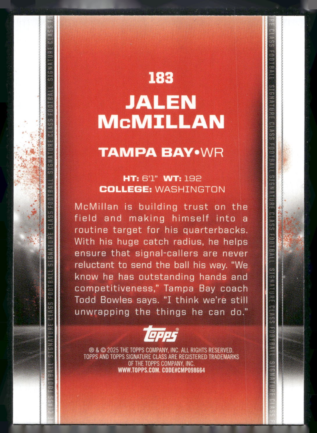 2024 Topps Signature Class #183 Jalen McMillan