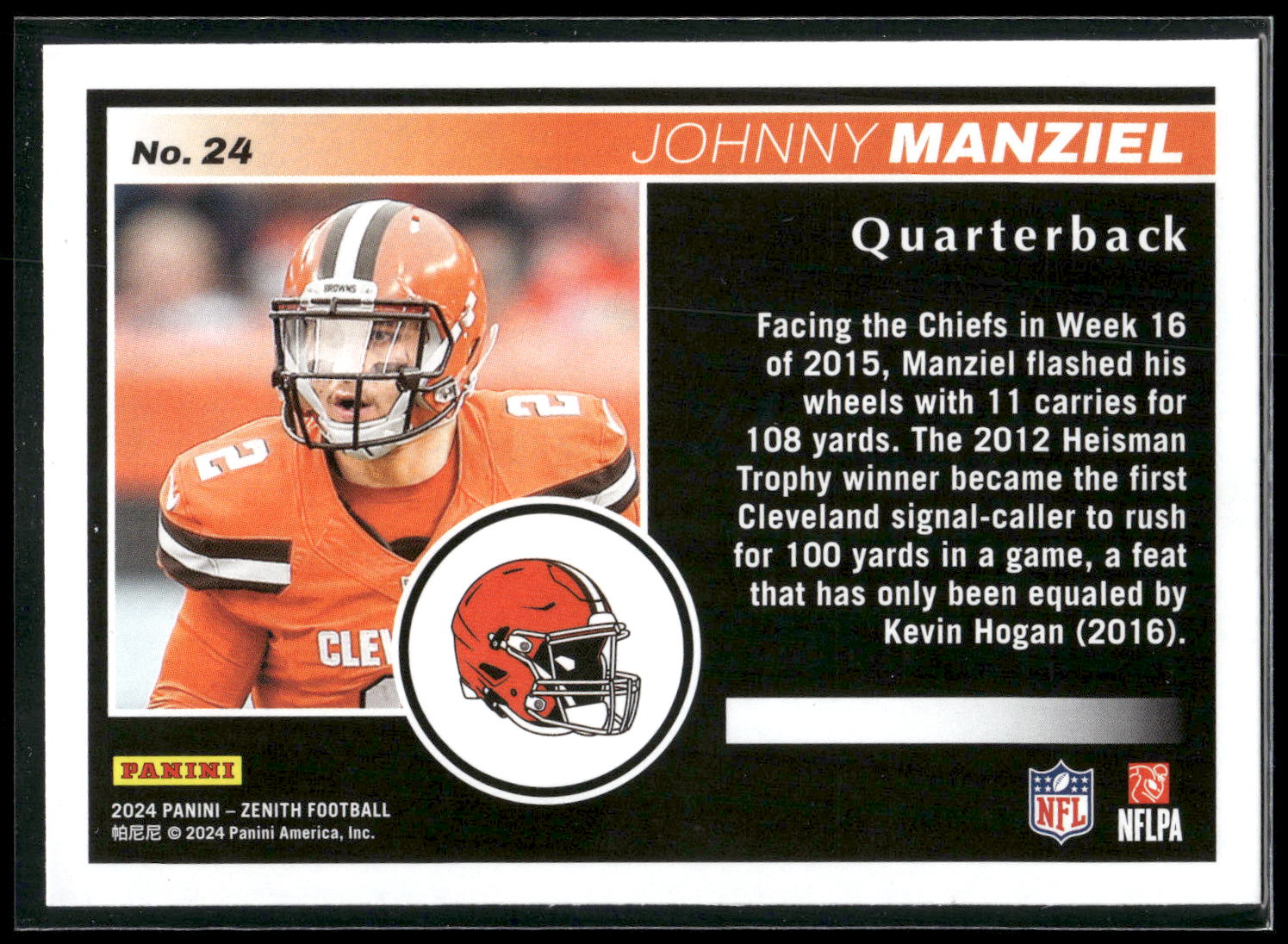 2024 Panini Zenith #24 Johnny Manziel Retail