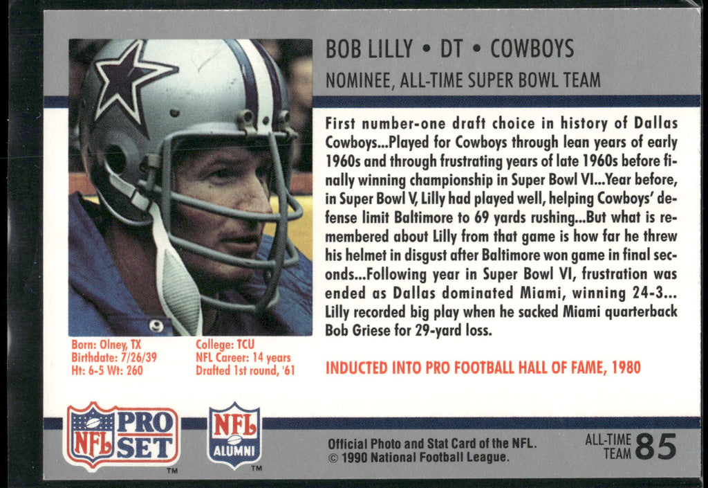 1990-91 Pro Set Super Bowl XXV Silver Anniversary Commemorative #85 Bob Lilly