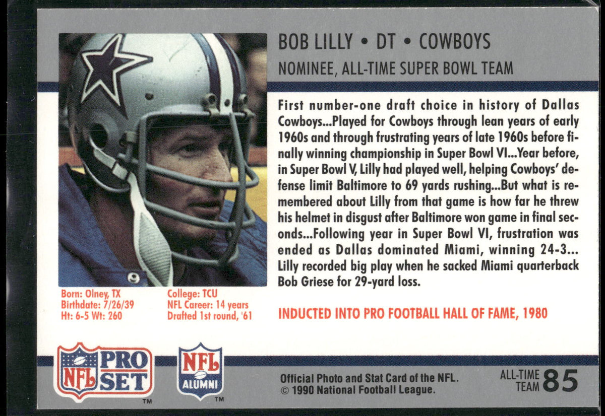 1990-91 Pro Set Super Bowl XXV Silver Anniversary Commemorative #85 Bob Lilly