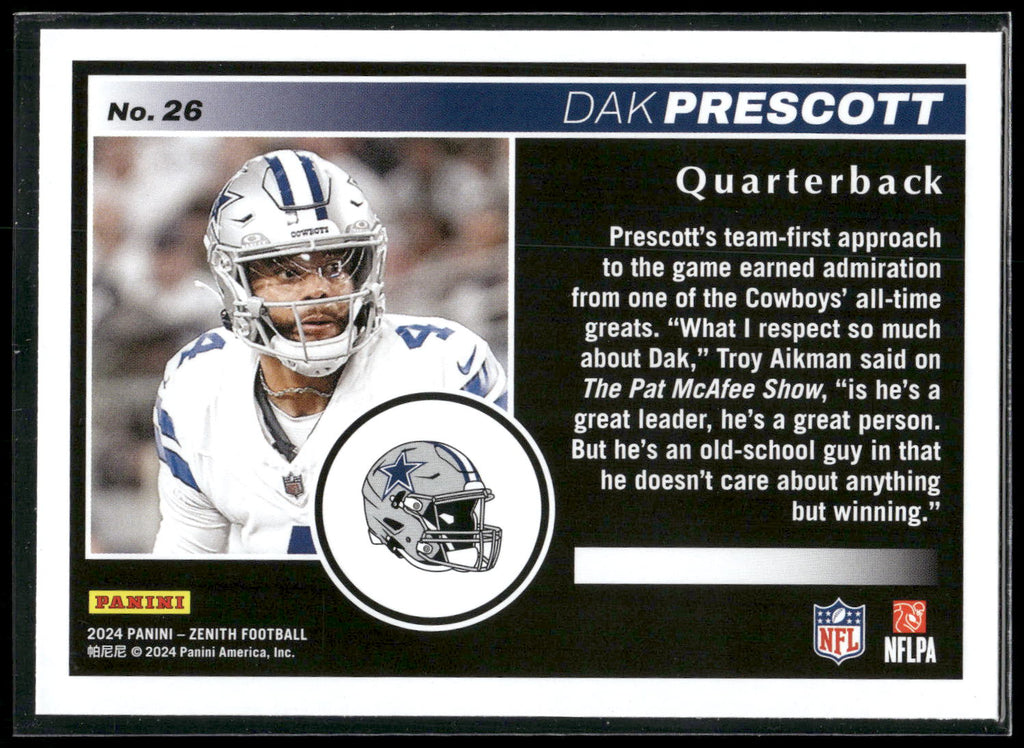 2024 Panini Zenith #26 Dak Prescott Retail
