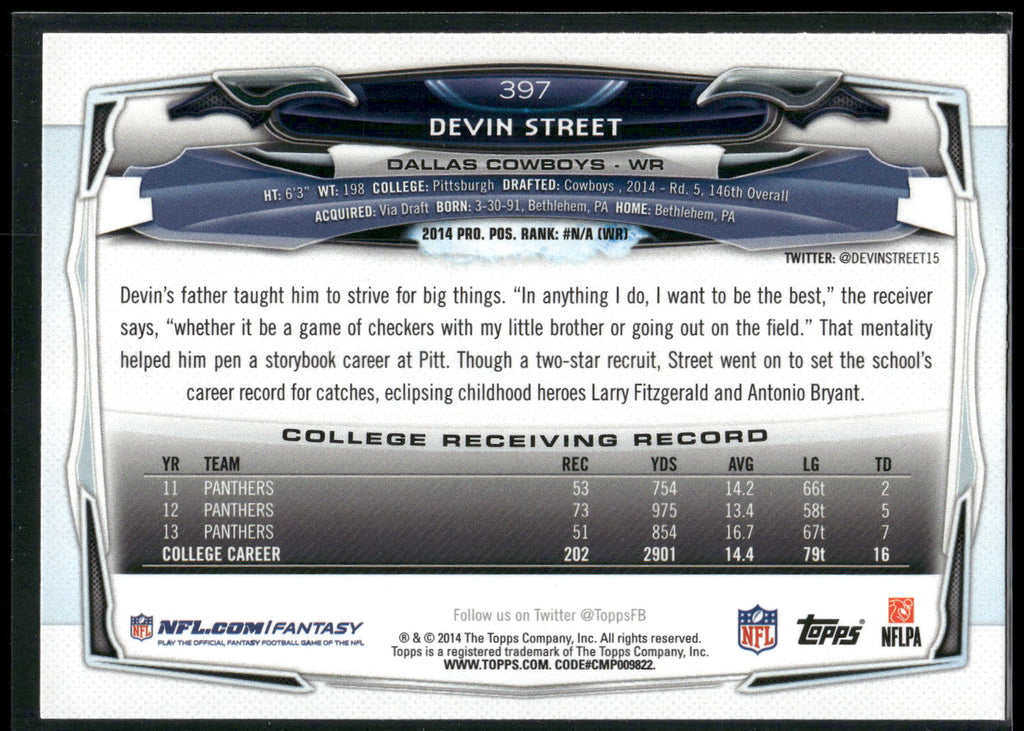 2014 Topps #397 Devin Street