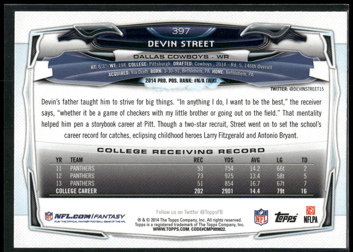 2014 Topps #397 Devin Street