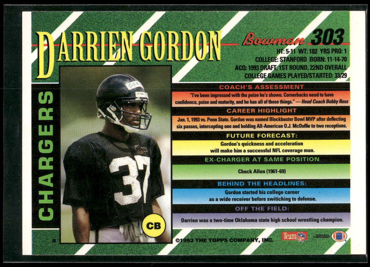 1993 Bowman #303 Darrien Gordon