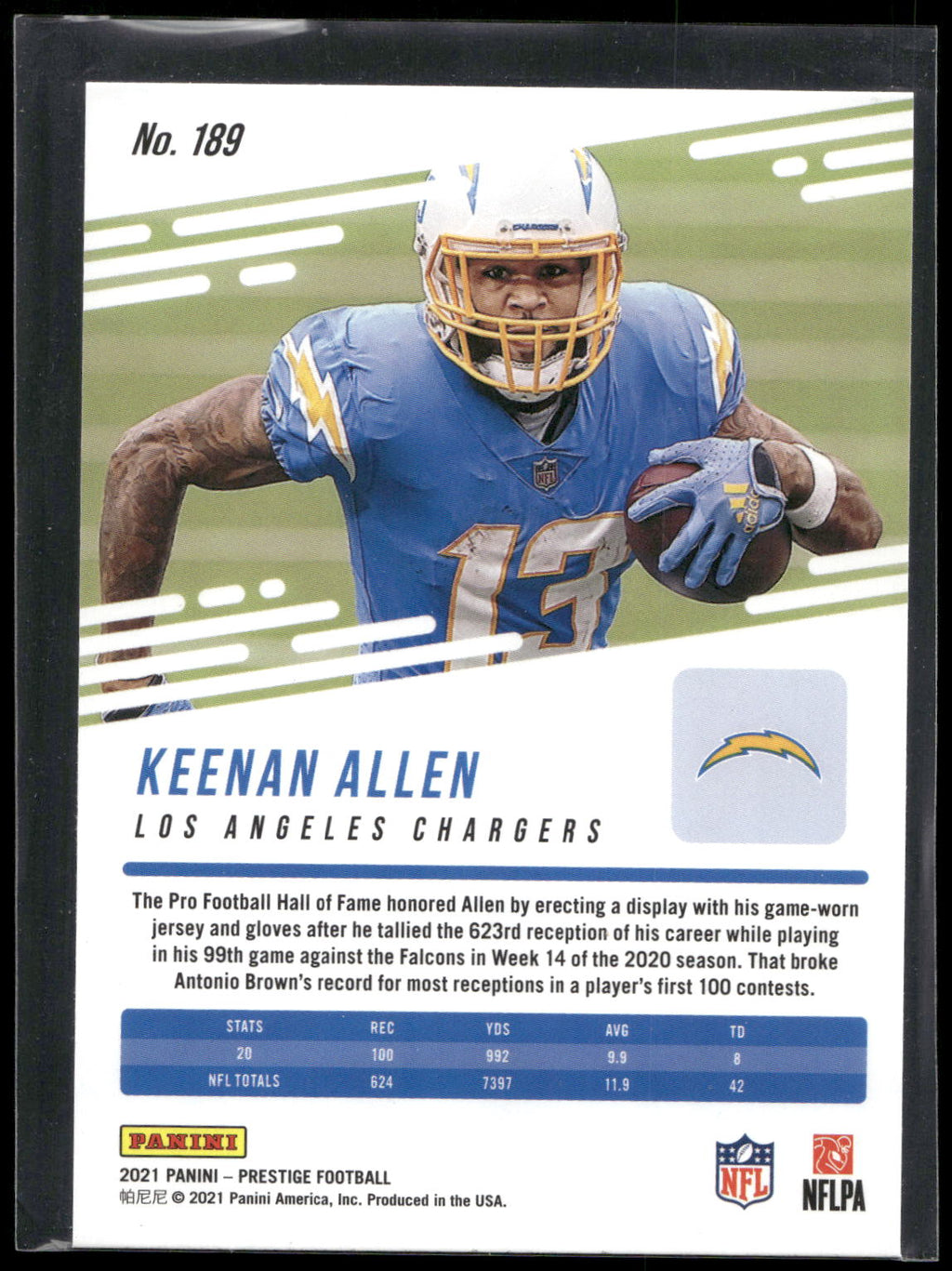2021 Panini Prestige #189 Keenan Allen