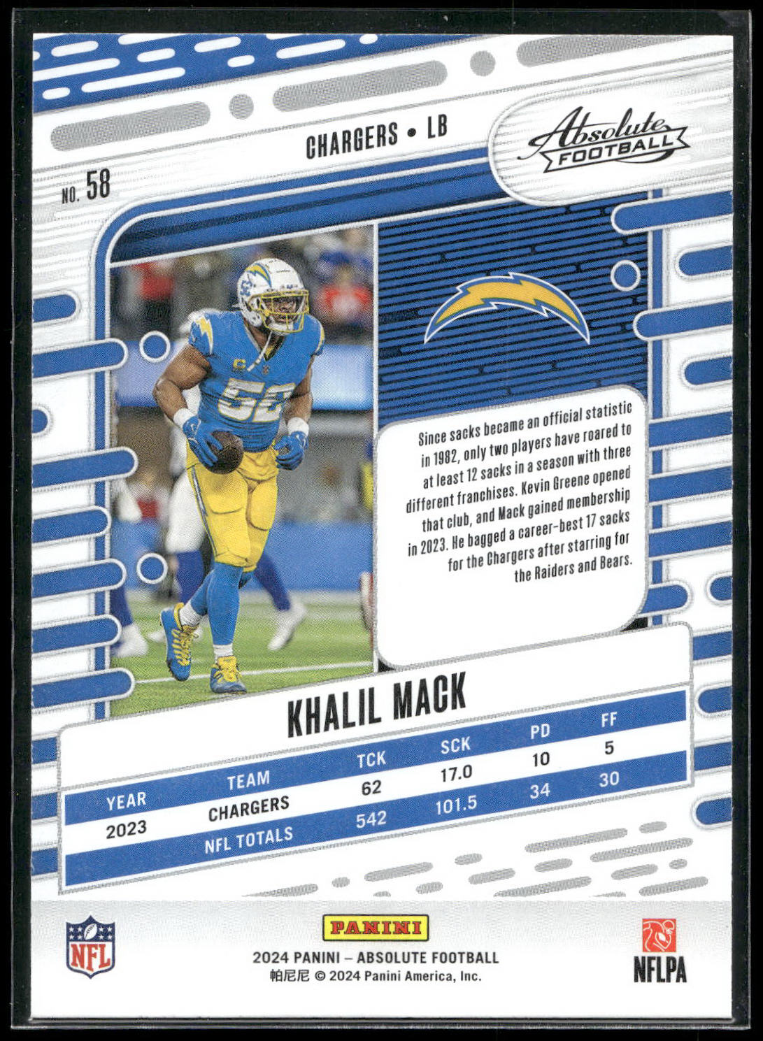 2024 Panini Absolute #58 Khalil Mack Retail