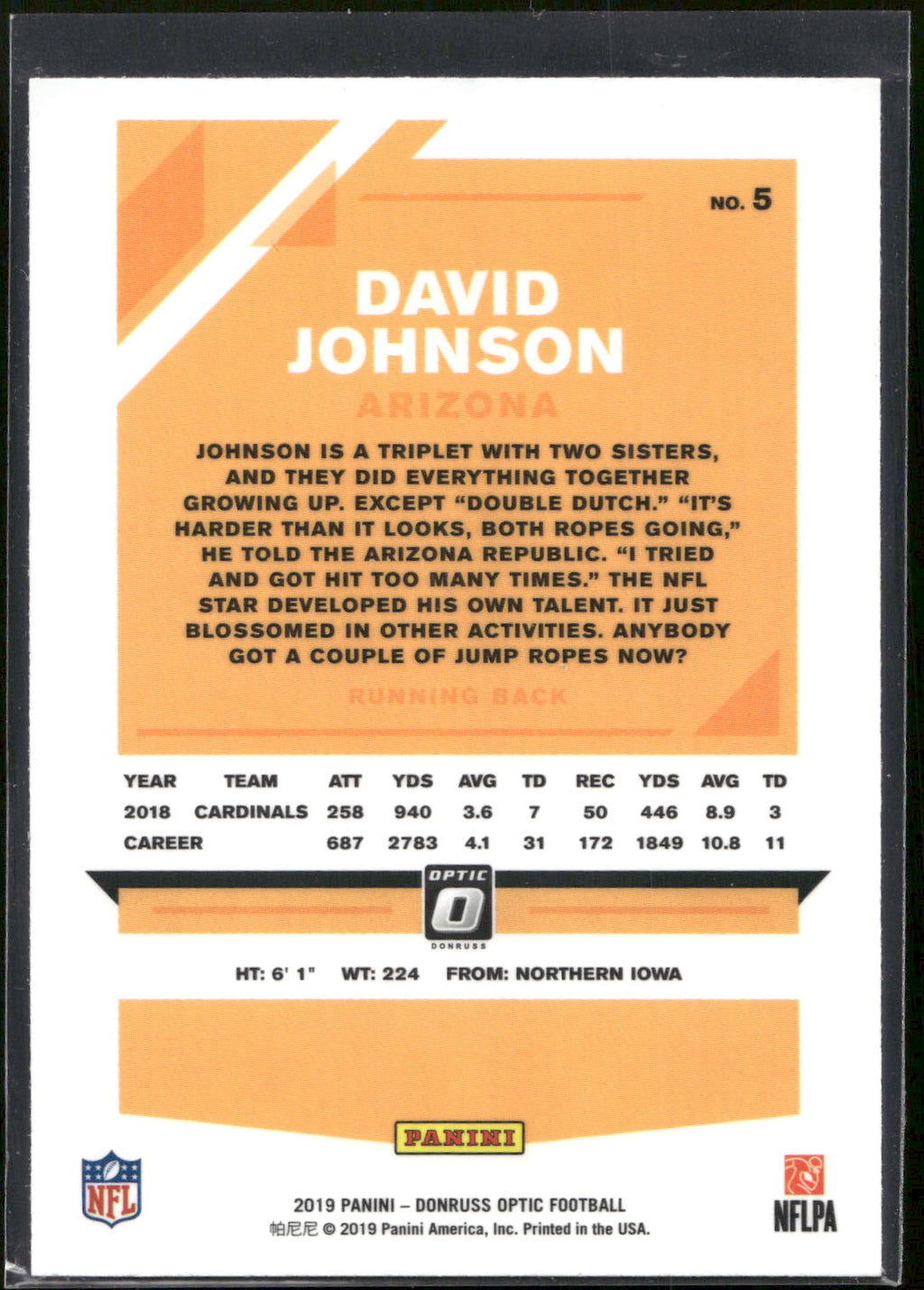 2019 Donruss Optic #5 David Johnson