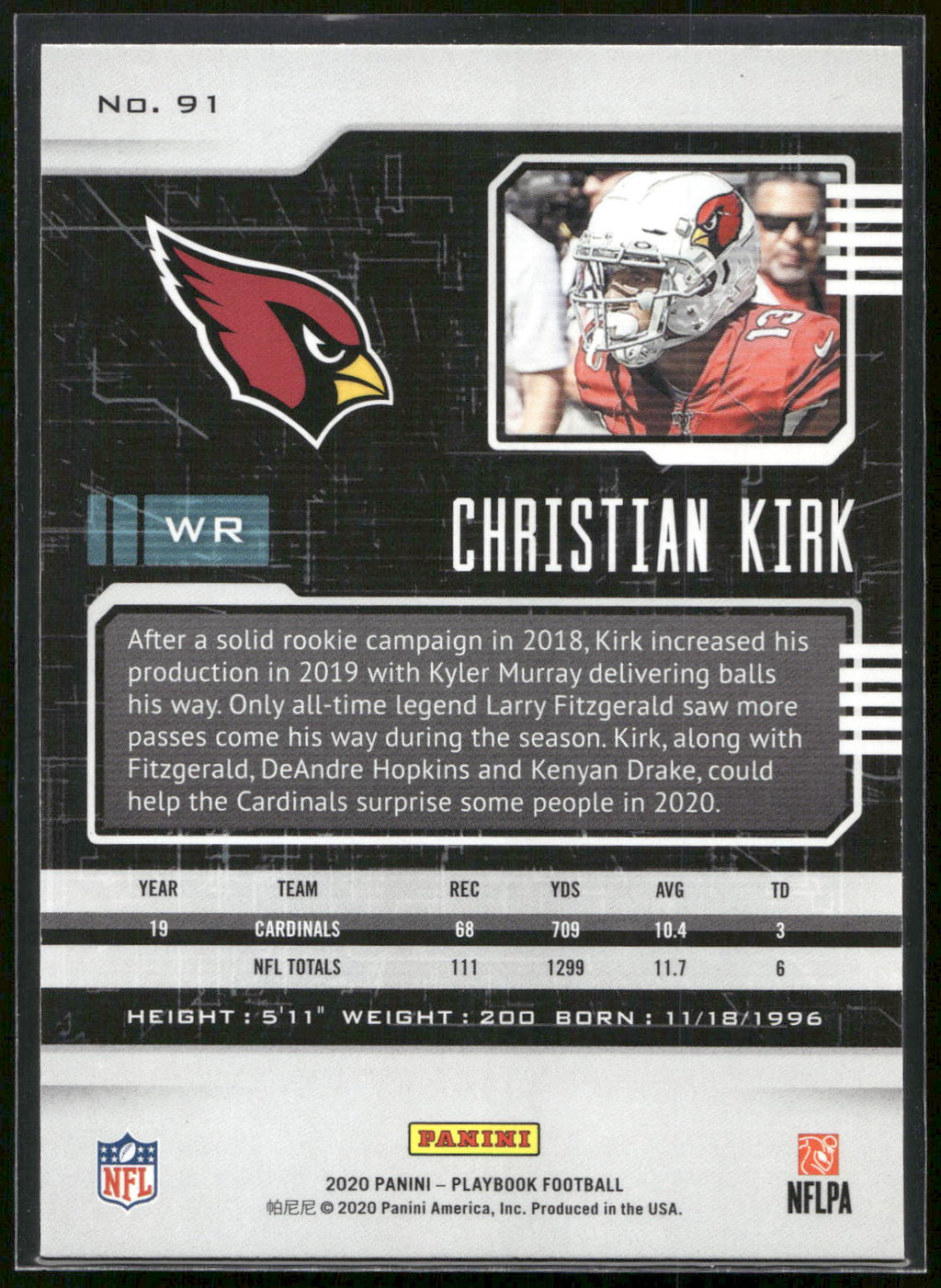 2020 Panini Playbook #91 Christian Kirk