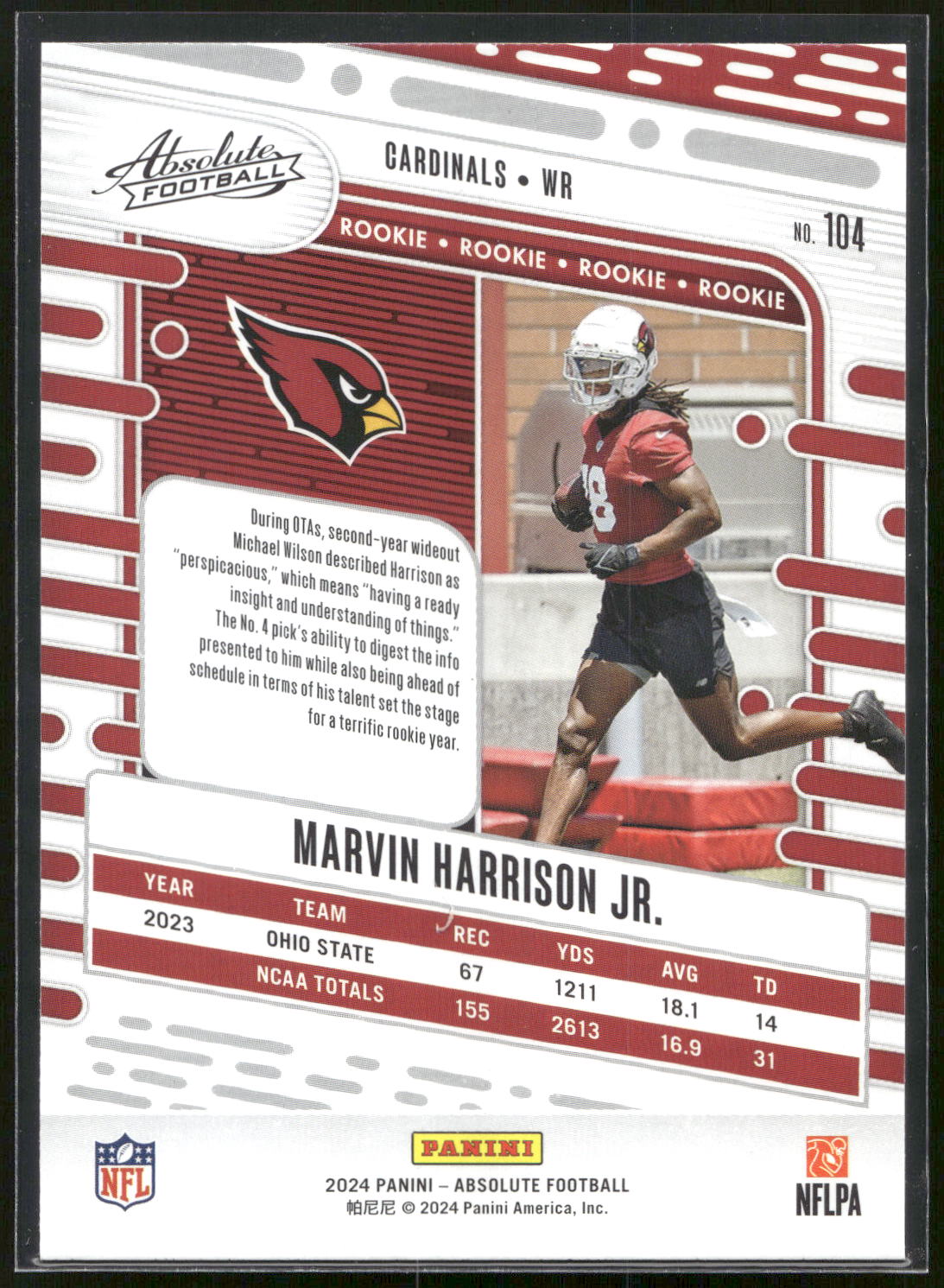 2024 Panini Absolute #104 Marvin Harrison Jr. Retail