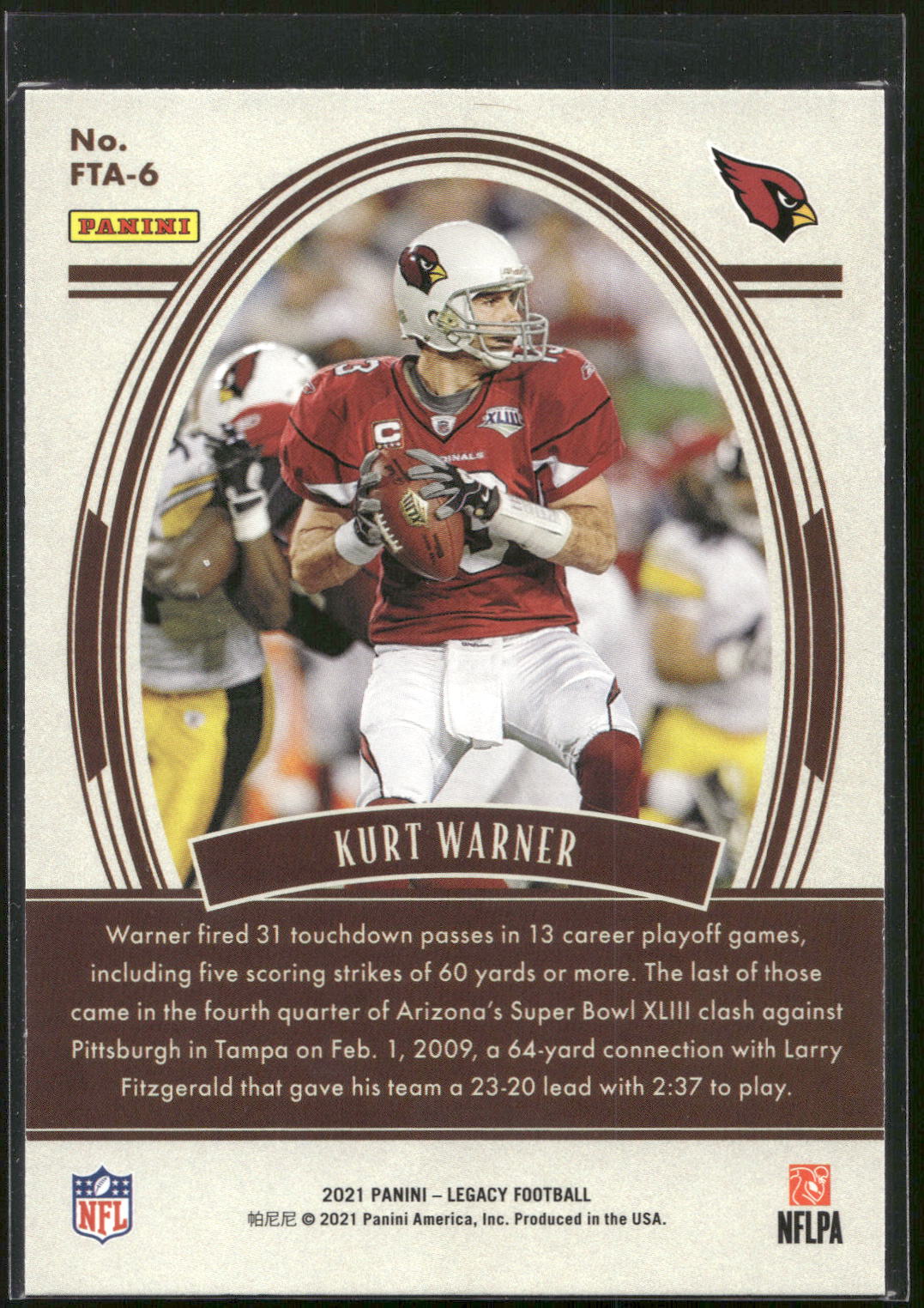 2021 Panini Legacy #FTA-6 Kurt Warner For the Ages