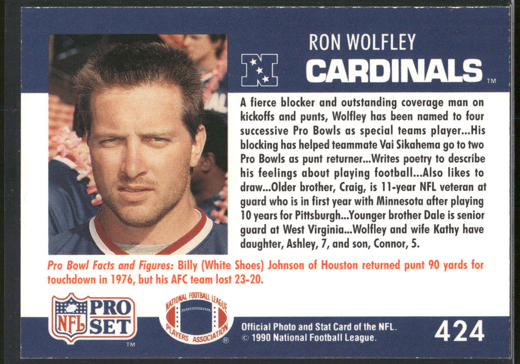 1990 Pro Set #424 Ron Wolfley