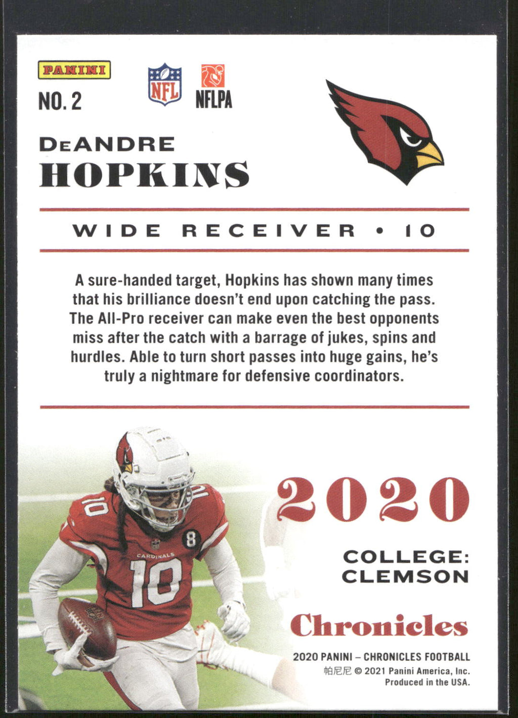2020 Panini Chronicles #2 DeAndre Hopkins
