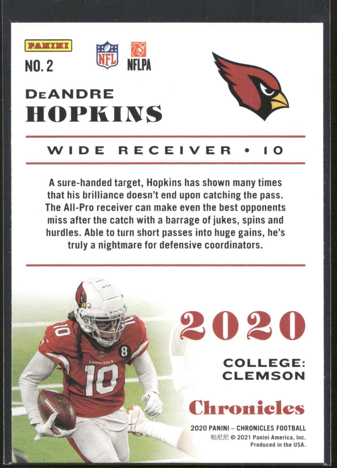 2020 Panini Chronicles #2 DeAndre Hopkins