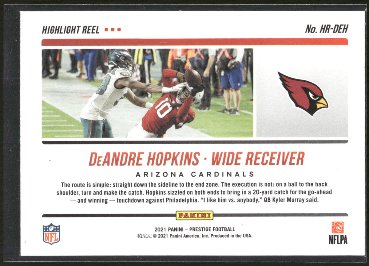 2021 Panini Prestige #HR-DEH DeAndre Hopkins Highlight Reel