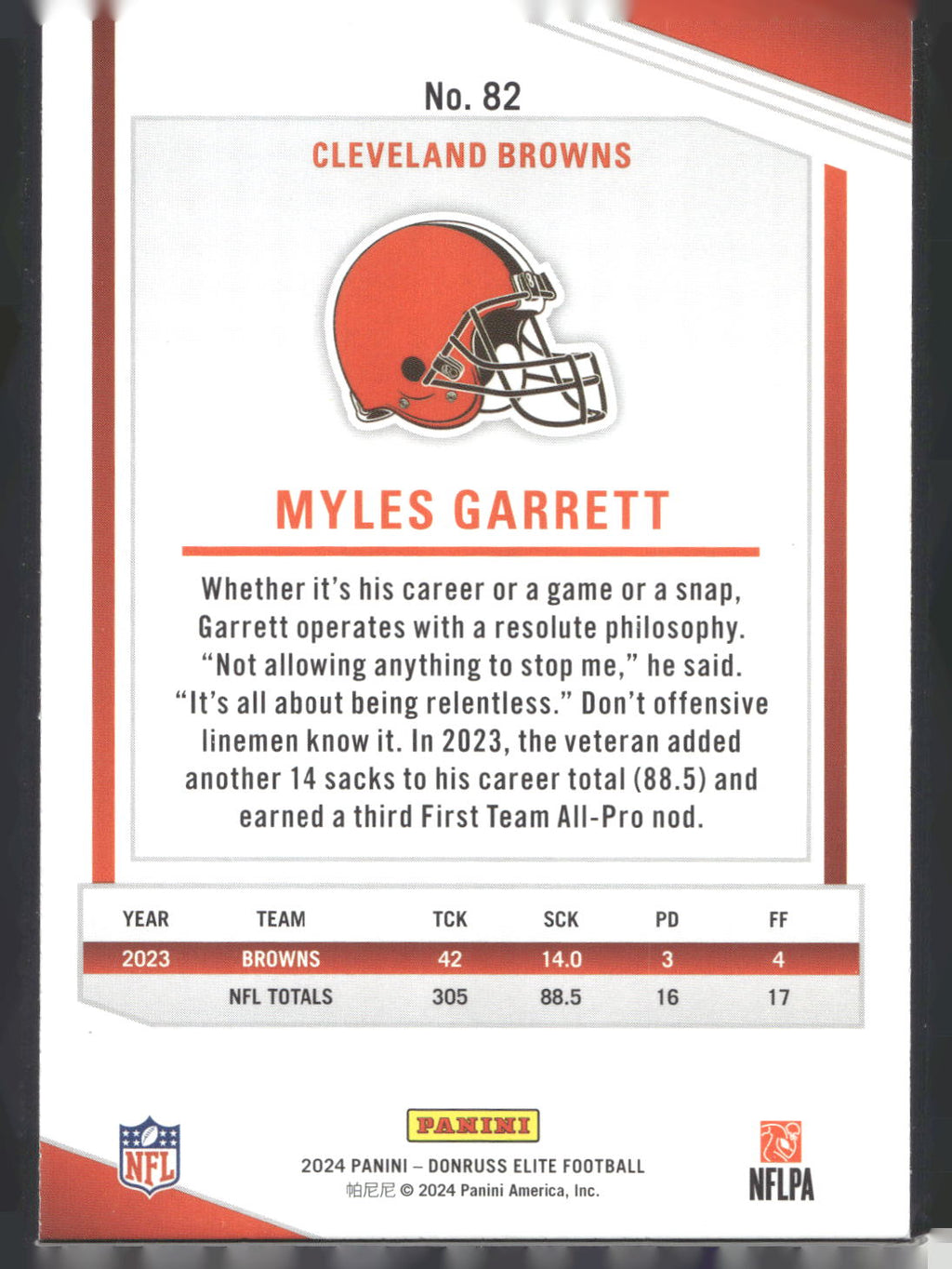 2024 Donruss Elite #82 Myles Garrett