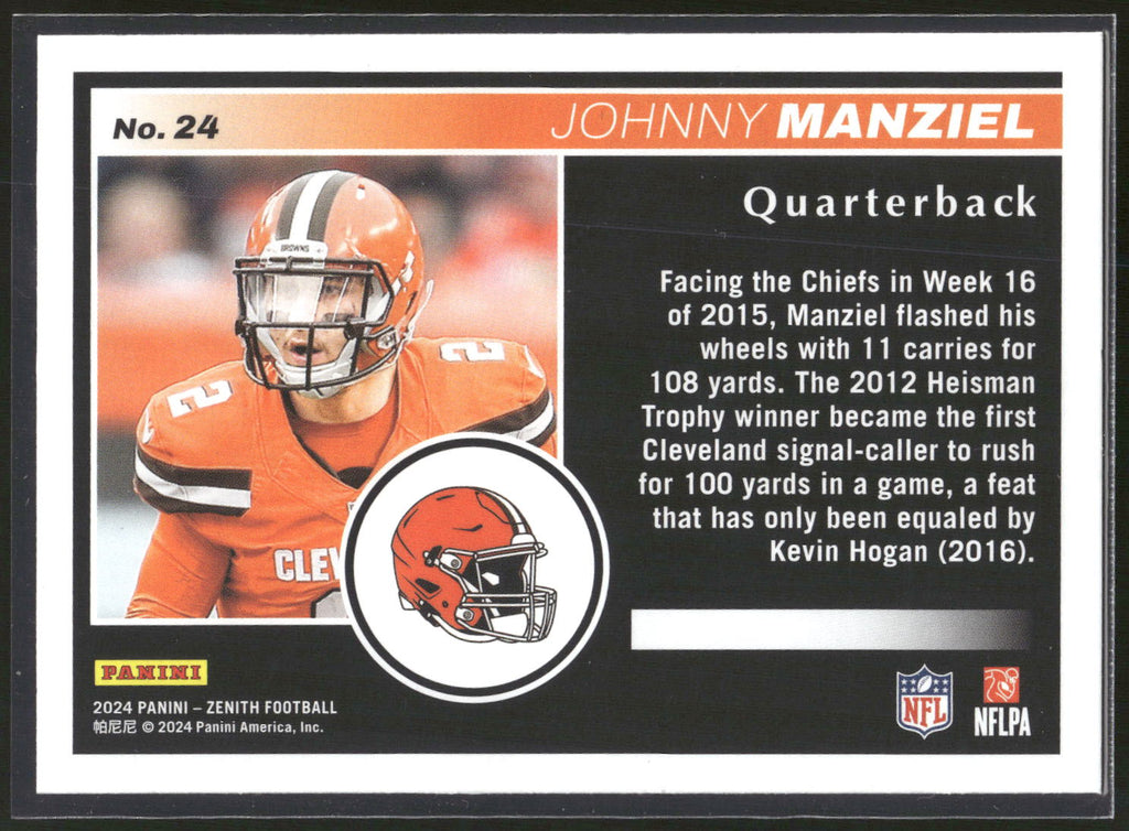 2024 Panini Zenith #24 Johnny Manziel Retail