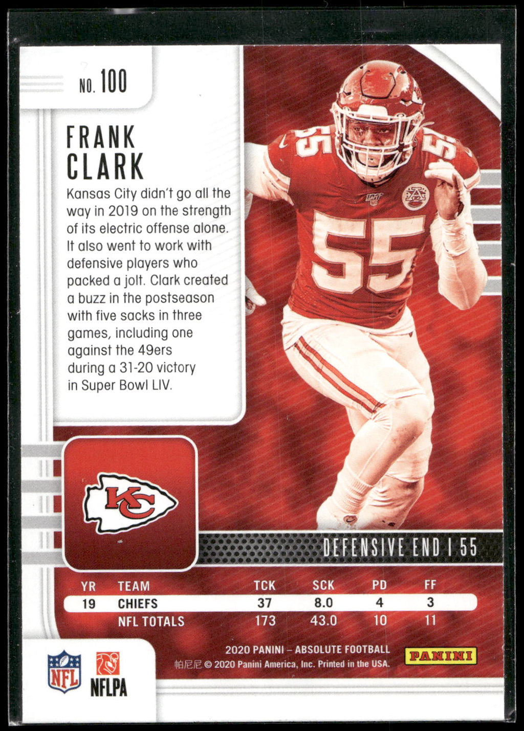 2020 Panini Absolute #100 Frank Clark